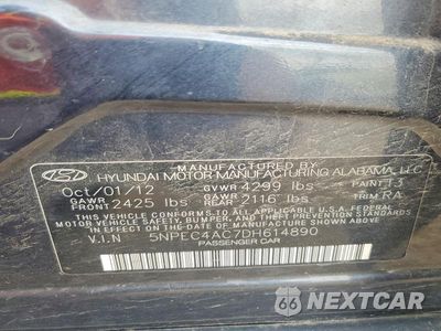 Zdjęcie 12 z 12 samochodu: 2013 HYUNDAI SONATA LIMITED VIN:5NPEC4AC7DH614890 - miniatura