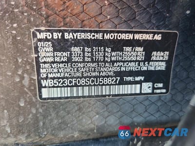 Zdjęcie 13 z 13 samochodu: 2025 BMW IX XDRIVE50 VIN:WB523CF08SCU58827 - miniatura