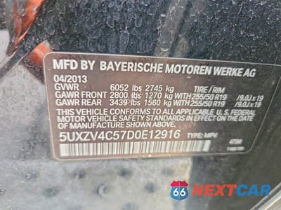 Zdjęcie 13 z 13 samochodu: 2013 BMW X5 XDRIVE35I VIN:5UXZV4C57D0E12916 - miniatura