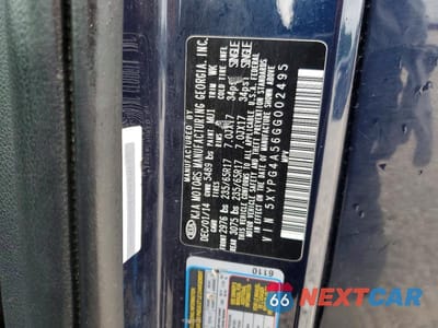 Zdjęcie 13 z 13 samochodu: 2016 KIA SORENTO LX V6 VIN:5XYPG4A56GG002495 - miniatura