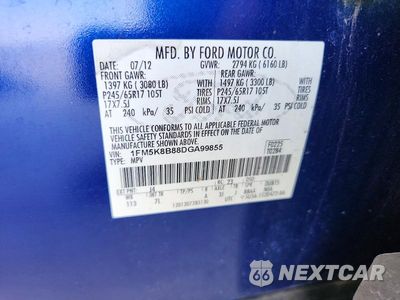 Zdjęcie 13 z 13 samochodu: 2013 FORD EXPLORER VIN:1FM5K8B88DGA99855 - miniatura