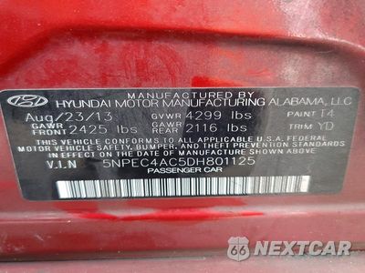 Zdjęcie 12 z 12 samochodu: 2013 HYUNDAI SONATA LIMITED VIN:5NPEC4AC5DH801125 - miniatura