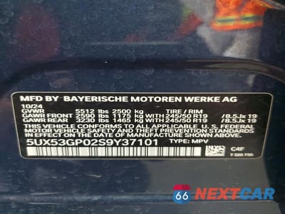 Zdjęcie 13 z 13 samochodu: 2025 BMW X3 30 XDRIVE VIN:5UX53GP02S9Y37101 - miniatura