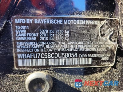 Zdjęcie 12 z 12 samochodu: 2012 BMW 535 XI VIN:WBAFU7C58CDU58054 - miniatura