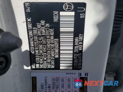 Zdjęcie 13 z 13 samochodu: 2019 TOYOTA C-HR XLE VIN:NMTKHMBX6KR091518 - miniatura