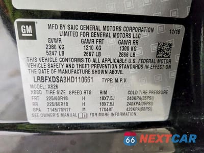 Zdjęcie 13 z 13 samochodu: 2017 BUICK ENVISION ESSENCE VIN:LRBFXDSA3HD110661 - miniatura