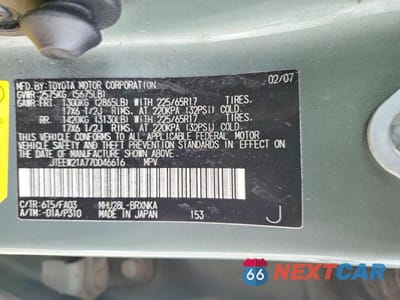 Zdjęcie 13 z 13 samochodu: 2007 TOYOTA HIGHLANDER HYBRID VIN:JTEEW21A770046616 - miniatura