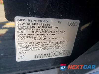 Zdjęcie 14 z 14 samochodu: 2025 AUDI Q5 PREMIUM 45 VIN:WA1GAAFY7S2028507 - miniatura