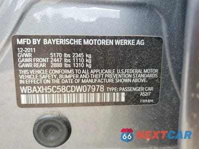 Zdjęcie 12 z 12 samochodu: 2012 BMW 528 XI VIN:WBAXH5C58CDW07978 - miniatura