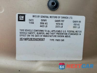 Zdjęcie 12 z 12 samochodu: 2005 CHEV IMPALA VIN:2G1WF52E259236587 - miniatura