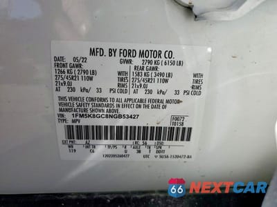 Zdjęcie 13 z 13 samochodu: 2022 FORD EXPLORER ST VIN:1FM5K8GC8NGB53427 - miniatura