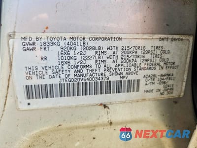 Zdjęcie 13 z 13 samochodu: 2004 TOYOTA RAV4 BASE VIN:JTEGD20V540034379 - miniatura