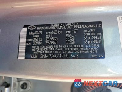 Zdjęcie 13 z 13 samochodu: 2024 HYUNDAI SANTA FE LIMITED VIN:5NMP34G14RH006618 - miniatura