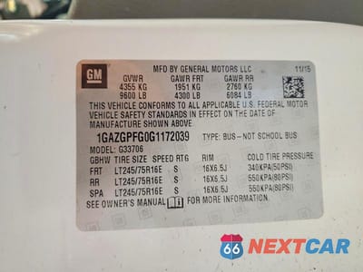 Zdjęcie 14 z 14 samochodu: 2016 CHEVROLET EXPRESS G3500 LT VIN:1GAZGPFG0G1172039 - miniatura
