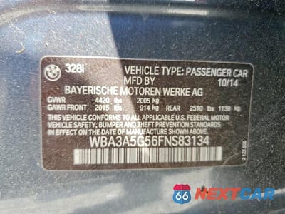 Zdjęcie 12 z 12 samochodu: 2015 BMW 328 I VIN:WBA3A5G56FNS83134 - miniatura