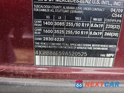 Zdjęcie 13 z 13 samochodu: 2009 MERCEDES-BENZ ML 350 VIN:4JGBB86E59A520525 - miniatura
