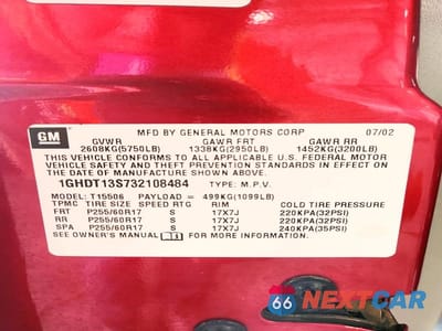 Zdjęcie 13 z 13 samochodu: 2003 OLDSMOBILE BRAVADA VIN:1GHDT13S732108484 - miniatura