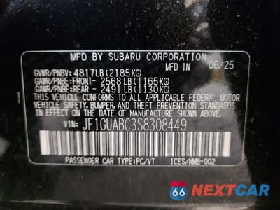Zdjęcie 12 z 12 samochodu: 2025 SUBARU IMPREZA VIN:JF1GUABC3S8308449 - miniatura