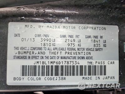 Zdjęcie 12 z 12 samochodu: 2013 MAZDA 3 I VIN:JM1BL1MP6D1787534 - miniatura