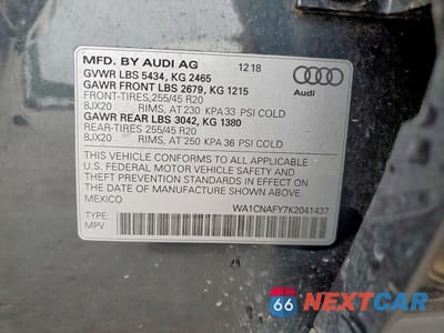 Zdjęcie 13 z 13 samochodu: 2019 AUDI Q5 PRESTIGE VIN:WA1CNAFY7K2041437 - miniatura