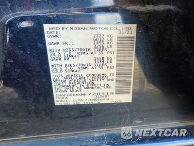 Zdjęcie 12 z 12 samochodu: 2021 NISSAN FRONTIER SV VIN:1N6ED0EAXMN720519 - miniatura
