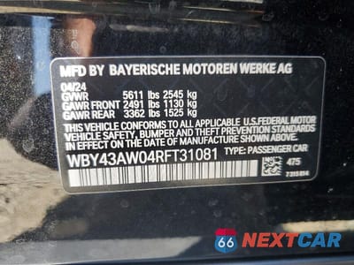 Zdjęcie 12 z 12 samochodu: 2024 BMW I4 EDRIVE 35 VIN:WBY43AW04RFT31081 - miniatura