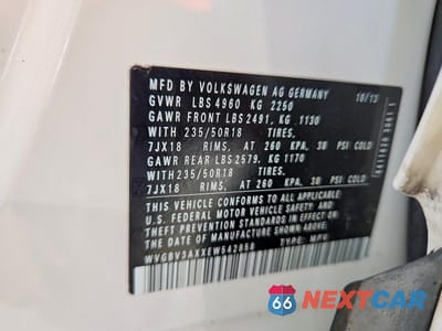 Zdjęcie 13 z 13 samochodu: 2014 VOLKSWAGEN TIGUAN S VIN:WVGBV3AXXEW542858 - miniatura