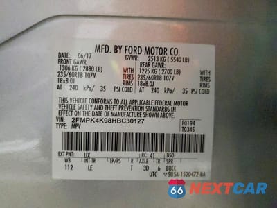 Zdjęcie 13 z 13 samochodu: 2017 FORD EDGE TITANIUM VIN:2FMPK4K98HBC30127 - miniatura