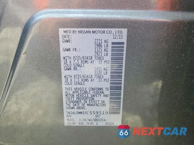 Zdjęcie 14 z 14 samochodu: 2015 INFINITI QX60 BASE VIN:5N1AL0MM1FC559519 - miniatura
