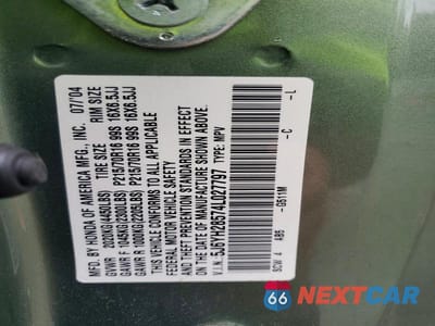 Zdjęcie 13 z 13 samochodu: 2004 HONDA ELEMENT EX VIN:5J6YH28574L027797 - miniatura