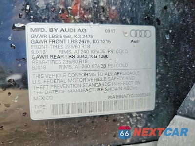 Zdjęcie 14 z 14 samochodu: 2018 AUDI Q5 PREMIUM PLUS VIN:WA1BNAFY0J2055349 - miniatura
