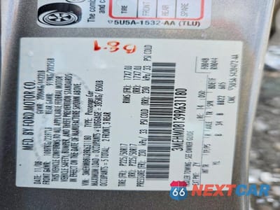 Zdjęcie 12 z 12 samochodu: 2009 MERCURY MILAN PREMIER VIN:3MEHM08139R631180 - miniatura