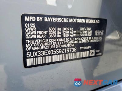Zdjęcie 13 z 13 samochodu: 2025 BMW X6 XDRIVE40I VIN:5UX33EX05S9Z19738 - miniatura