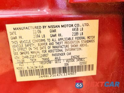 Zdjęcie 13 z 13 samochodu: 2007 NISSAN ALTIMA 3.5 SE VIN:1N4BL21E47C124907 - miniatura