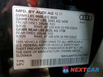 Zdjęcie 13 z 13 samochodu: 2018 AUDI Q7 PREMIUM PLUS VIN:WA1LAAF72JD027905 - miniatura