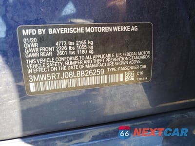 Zdjęcie 12 z 12 samochodu: 2020 BMW 330XI VIN:3MW5R7J08L8B26259 - miniatura