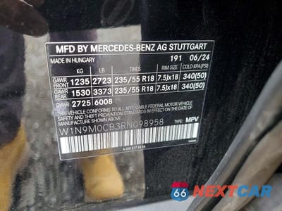 Zdjęcie 13 z 13 samochodu: 2024 MERCEDES-BENZ EQB 250+ VIN:W1N9M0CB3RN098958 - miniatura