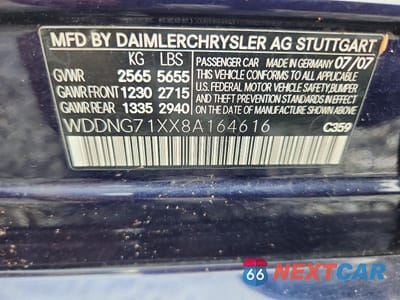 Zdjęcie 12 z 12 samochodu: 2008 MERCEDES-BENZ S 550 VIN:WDDNG71XX8A164616 - miniatura