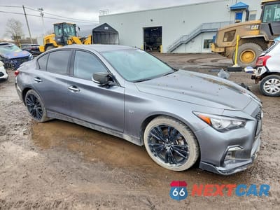 Czwarte zdjęcie samochodu z boku: 2019 INFINITI Q50 3.0T LUXE VIN:JN1EV7AR7KM593187 - miniatura