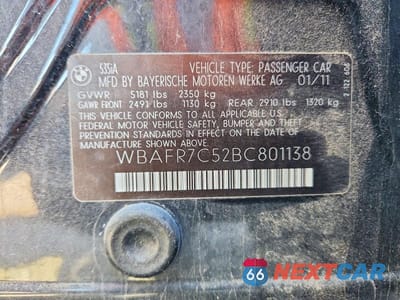 Zdjęcie 12 z 12 samochodu: 2011 BMW 535 I VIN:WBAFR7C52BC801138 - miniatura