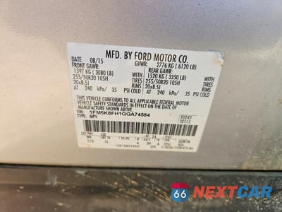 Zdjęcie 13 z 13 samochodu: 2016 FORD EXPLORER LIMITED VIN:1FM5K8FH1GGA74584 - miniatura