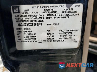 Zdjęcie 13 z 13 samochodu: 2003 CHEVROLET SILVERADO K3500 LT VIN:1GCJK331X3F200003 - miniatura