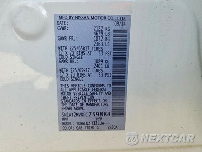 Zdjęcie 13 z 13 samochodu: 2015 NISSAN ROGUE SV VIN:5N1AT2MVXFC759884 - miniatura