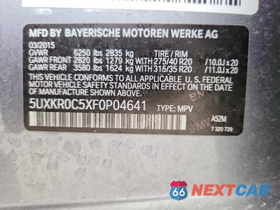 Zdjęcie 13 z 13 samochodu: 2015 BMW X5 XDRIVE35I VIN:5UXKR0C5XF0P04641 - miniatura