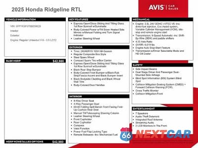 Zdjęcie 12 z 13 samochodu: 2025 HONDA RIDGELINE RTL VIN:5FPYK3F57SB038628 - miniatura