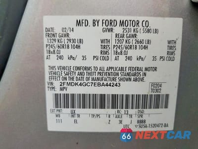 Zdjęcie 14 z 14 samochodu: 2014 FORD EDGE SE VIN:2FMDK4GC7EBA44243 - miniatura