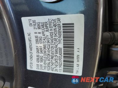 Zdjęcie 12 z 12 samochodu: 2020 HONDA ACCORD EXL VIN:1HGCV1F57LA005087 - miniatura