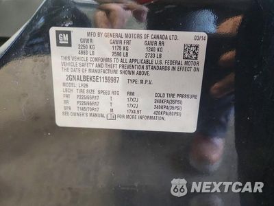 Zdjęcie 13 z 13 samochodu: 2014 CHEVROLET EQUINOX LT VIN:2GNALBEK5E1159987 - miniatura