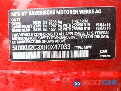 Zdjęcie 13 z 13 samochodu: 2017 BMW X6 XDRIVE35I VIN:5UXKU2C3XH0X47033 - miniatura