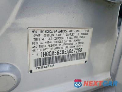 Zdjęcie 12 z 12 samochodu: 2005 HONDA ACCORD LX VIN:1HGCM56495A067269 - miniatura